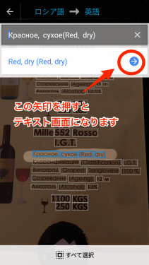Google翻訳 画像翻訳画面
