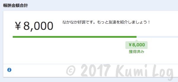 Booking.com友達紹介 成果ページ