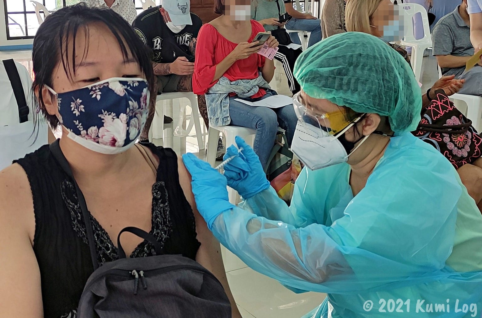 タイでのワクチン接種の様子