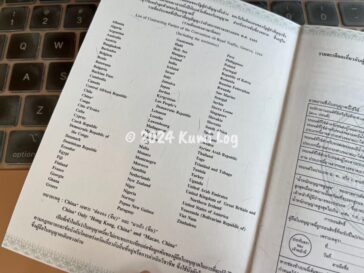 タイで発行したジュネーヴ条約版国際運転免許証の、通用する国名リスト